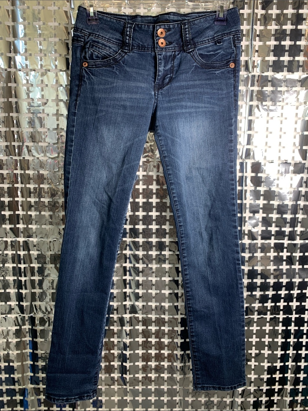 Candie's Dark Indigo Skinny Jeans with Faded Front